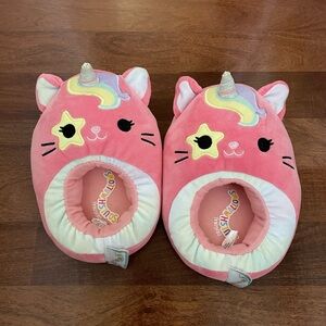 Squishmallows Pink Unicorn Cat Slippers